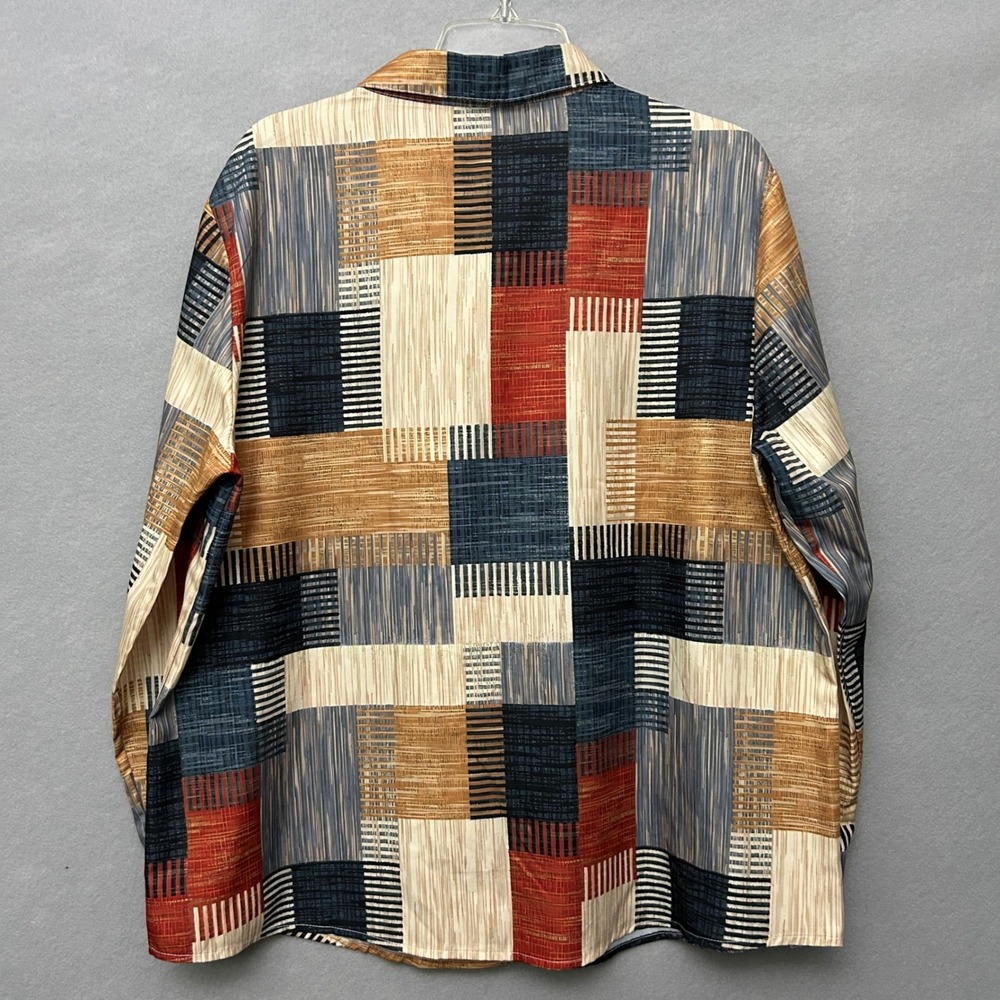 Talbots Patchwork Button Down Blouse Womens 1xl L… - image 2